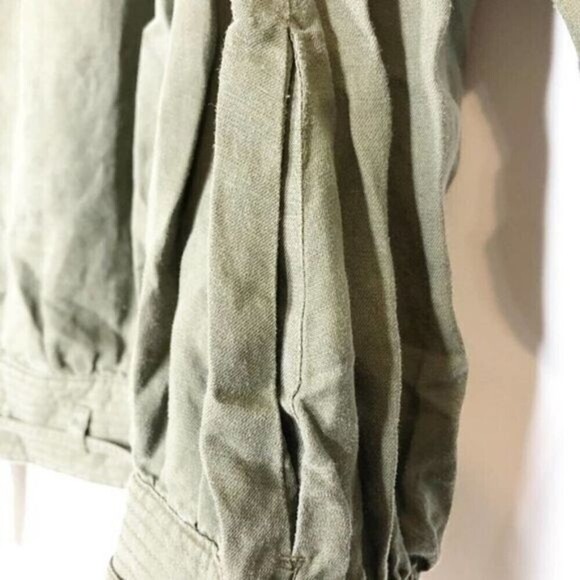 FRAME Military Green Linen Blend Jacket  - Picture 10 of 10